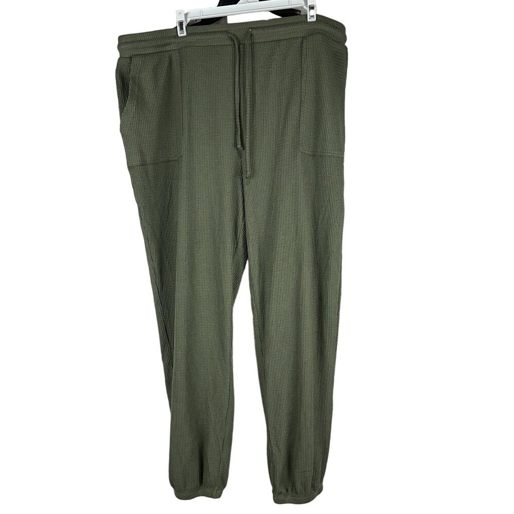 Como Blu Womens Jogger Pants 1X Olive Green